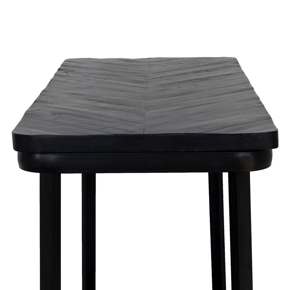 BARTISCH Herringbone aus Mangoholz 140cm, schwarz - Schwarz, Holz (60/110/140cm) - Giga Meubel