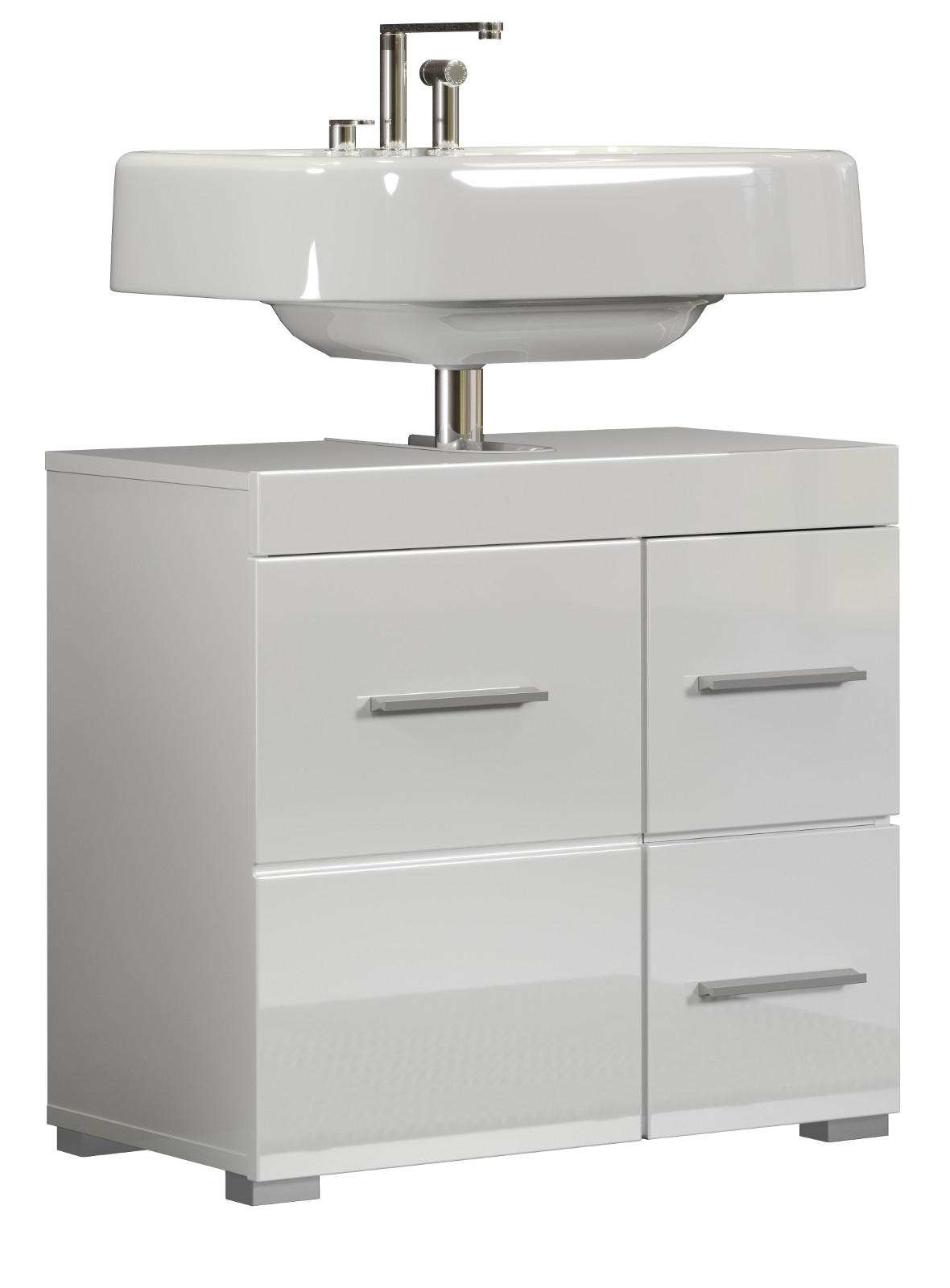 Top.Furn Waschbeckenunterschrank Weiß Hochglanz 60x56x34 cm