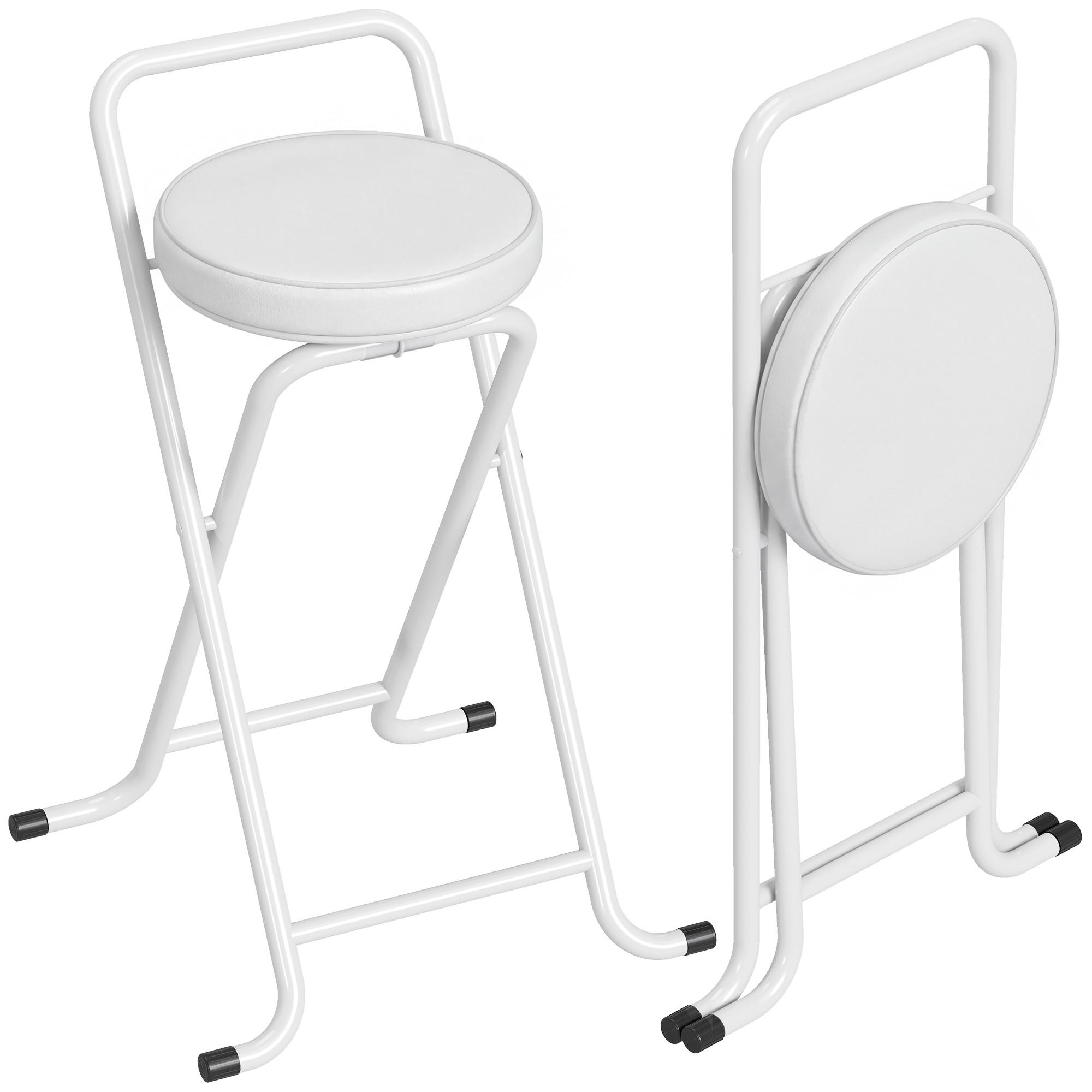 BARHOCKER 2er-Set Weiß faltbar 46/40,5/72,5 cm - Weiß, Kunststoff (46/72.5/40.5cm) - PANGIVO