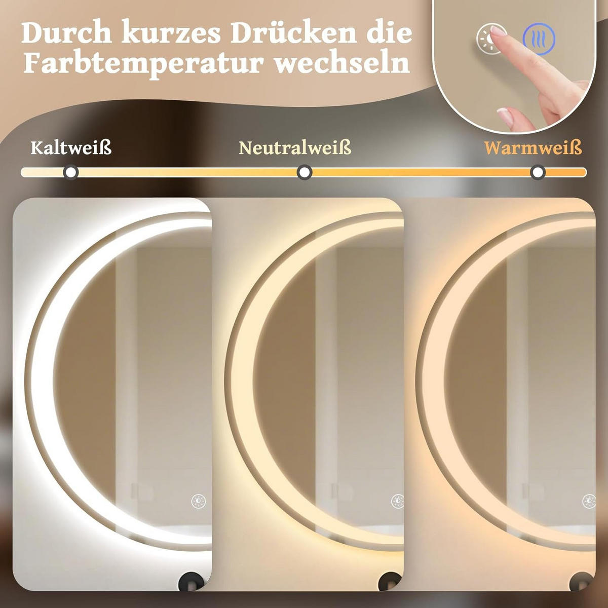 BADSPIEGEL Modern Linas 80/80/2.4 cm - Silberfarben, Metall (80/2.4/80cm) - ZMH