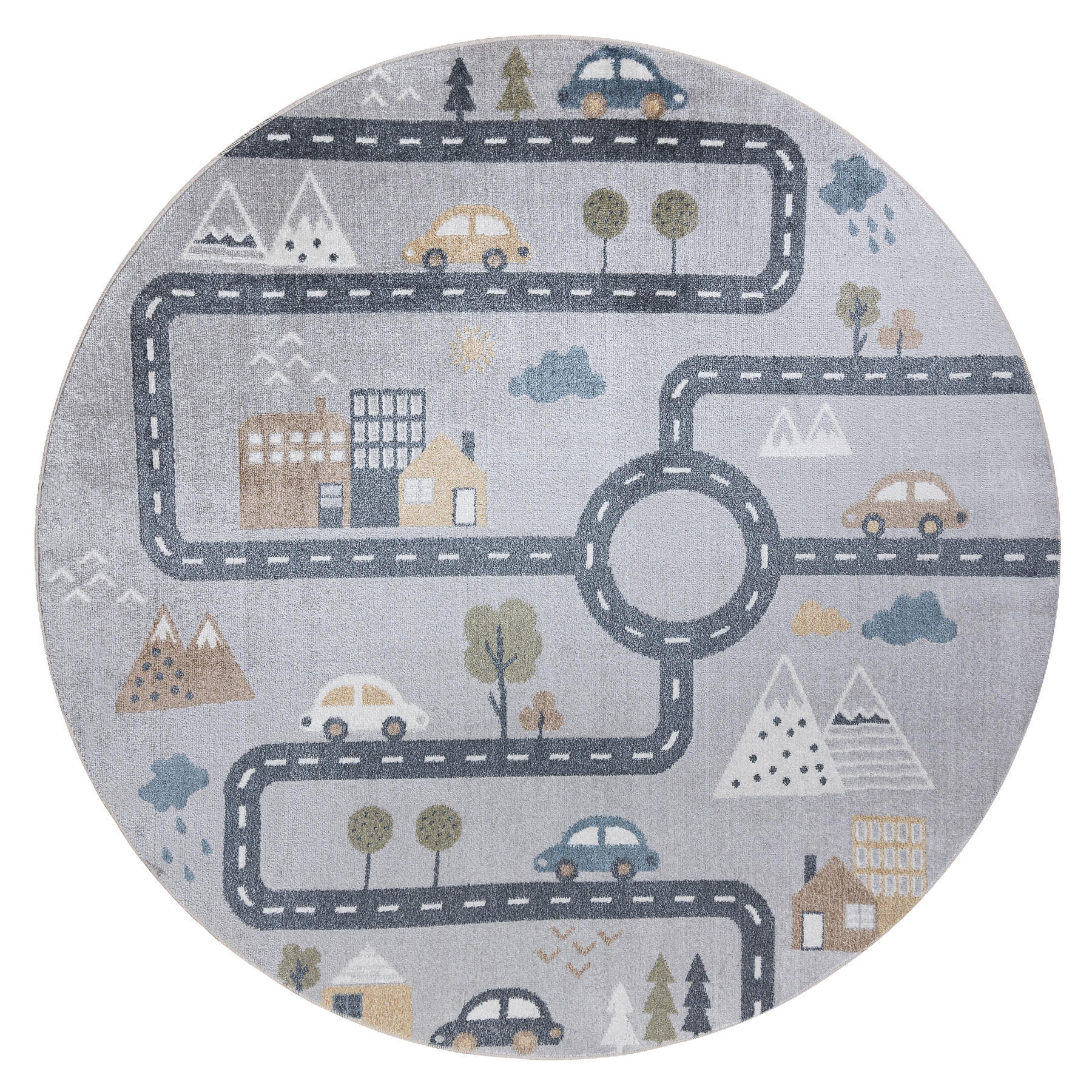 TEPPICH Bono 100 cm - Grau, Textil (100/100cm) - rugsX