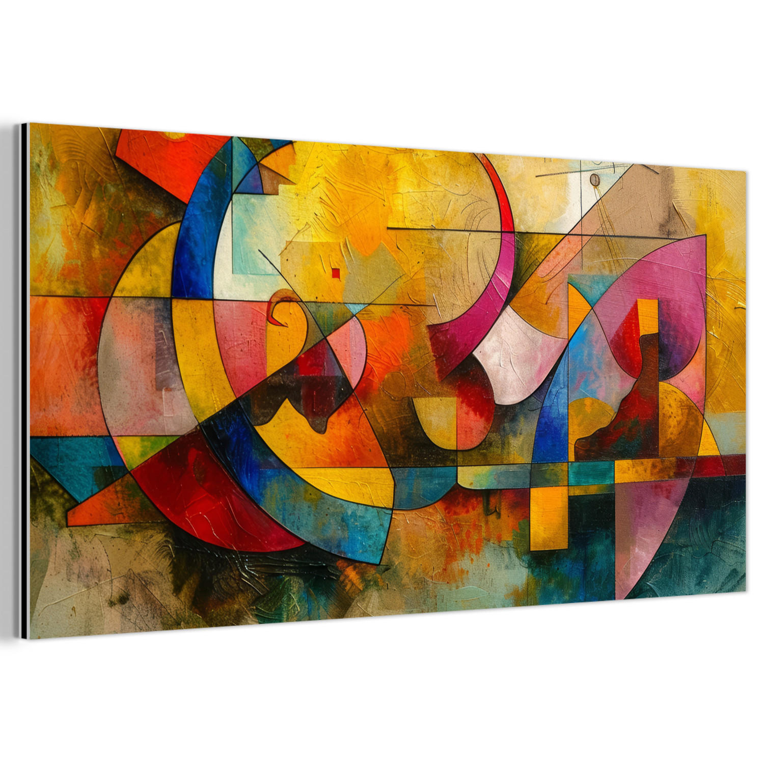 METALLBILD Kunst - Abstrakt - Modern 80x40 cm - Gelb, Metall (80/40cm) - MuchoWow