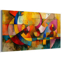 KOVOVÝ OBRAZ Umenie - abstraktné - moderné 80x40 cm - žltá, kov (80/40cm) - MuchoWow