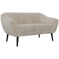 2-SITZER-SOFA PIRS - Beige Cord - Schwarze Beine - Beige/Creme, Holzwerkstoff/Textil (140/75/74cm) - MKS