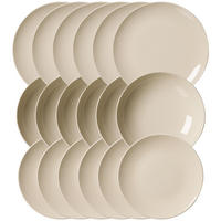 TELLER-SET Cecina Beige 18er Set - Beige, Keramik (1/1/1cm) - Ritzenhoff Breker