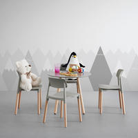 KINDERSITZGRUPPE Dessy Hellgrau Kunststoff/Holz - Hellgrau, Holz (60/48/60cm) - Bessagi Kids