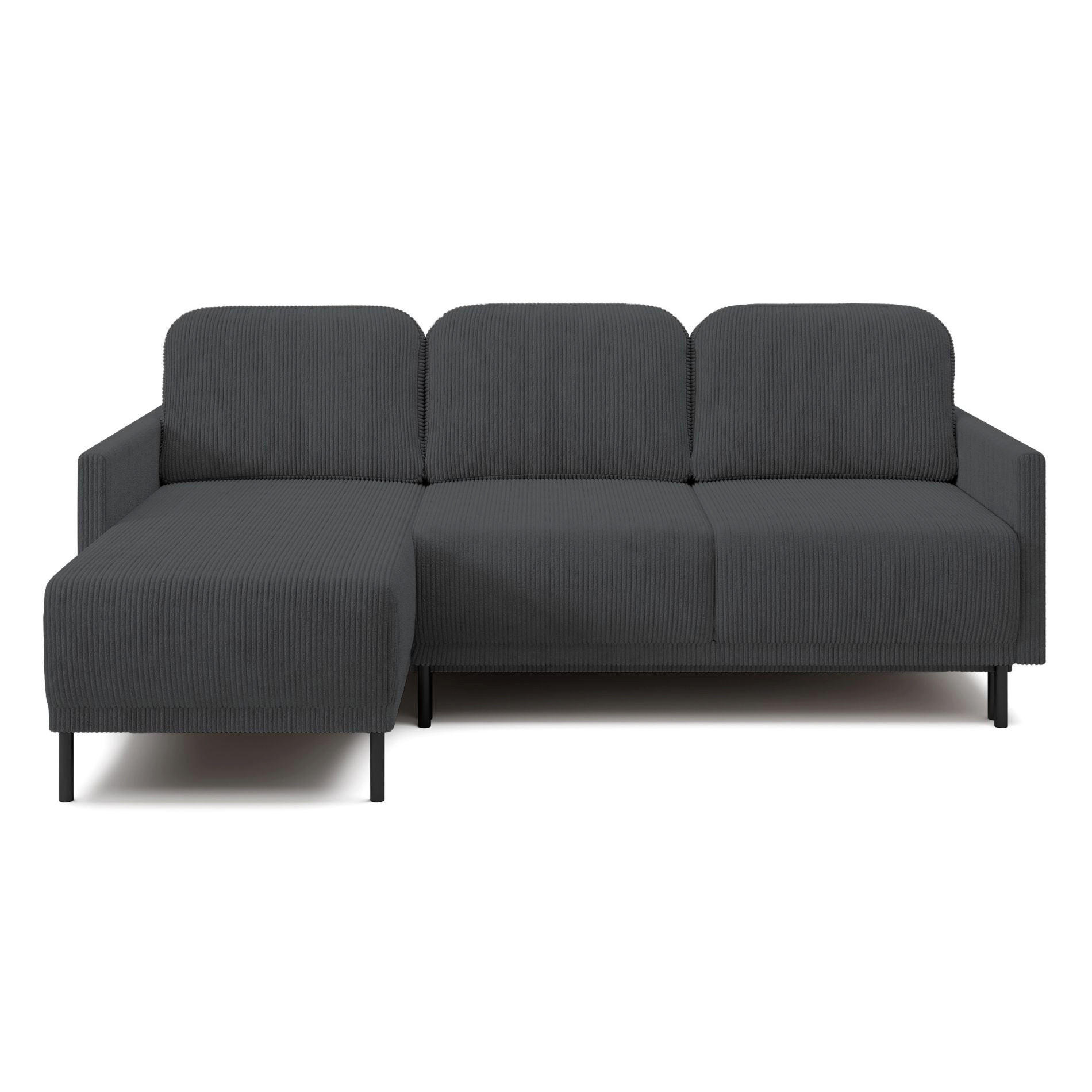 ECKSOFA Hamiel Blaugrau Cord - Blaugrau/Hellgrau, Textil/Metall (212/142cm) - Selsey