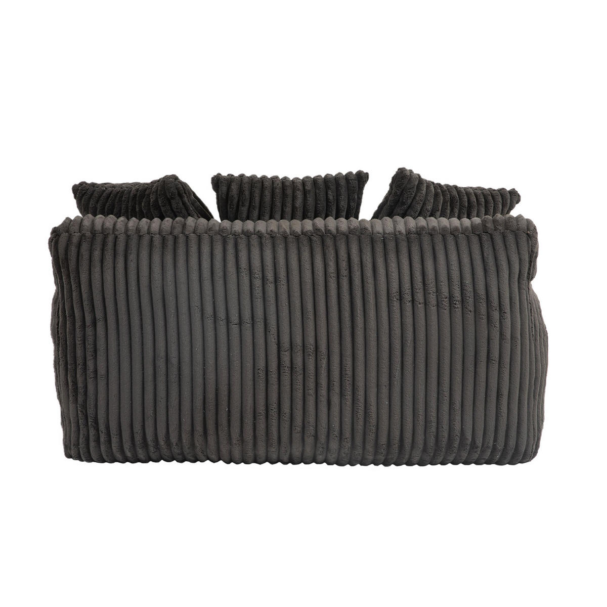 SCHLAFSOFA Relaxliege mit 3 Zierkissen,Lounge Sofa,Polstersofa,Cord,Schwarz - Schwarz, Textil (125/63/155cm) - LVHOM