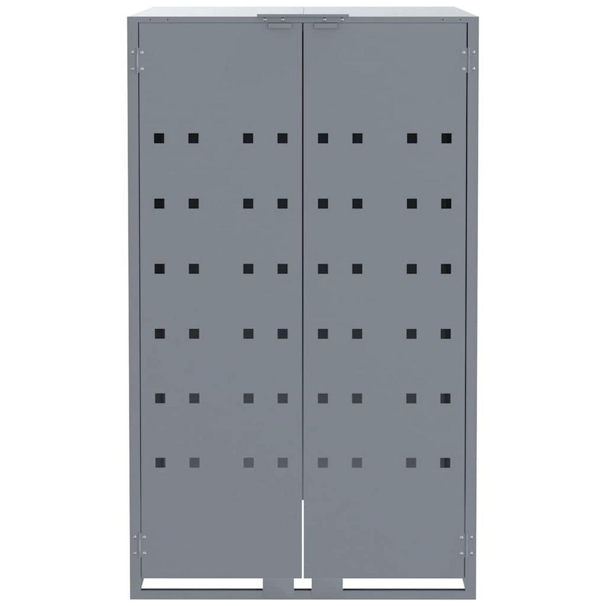 MÜLLTONNENBOX Gorilo für 4 Tonnen Grau 276x79x117 cm - Grau, Metall (276/117/79cm) - DELUKE