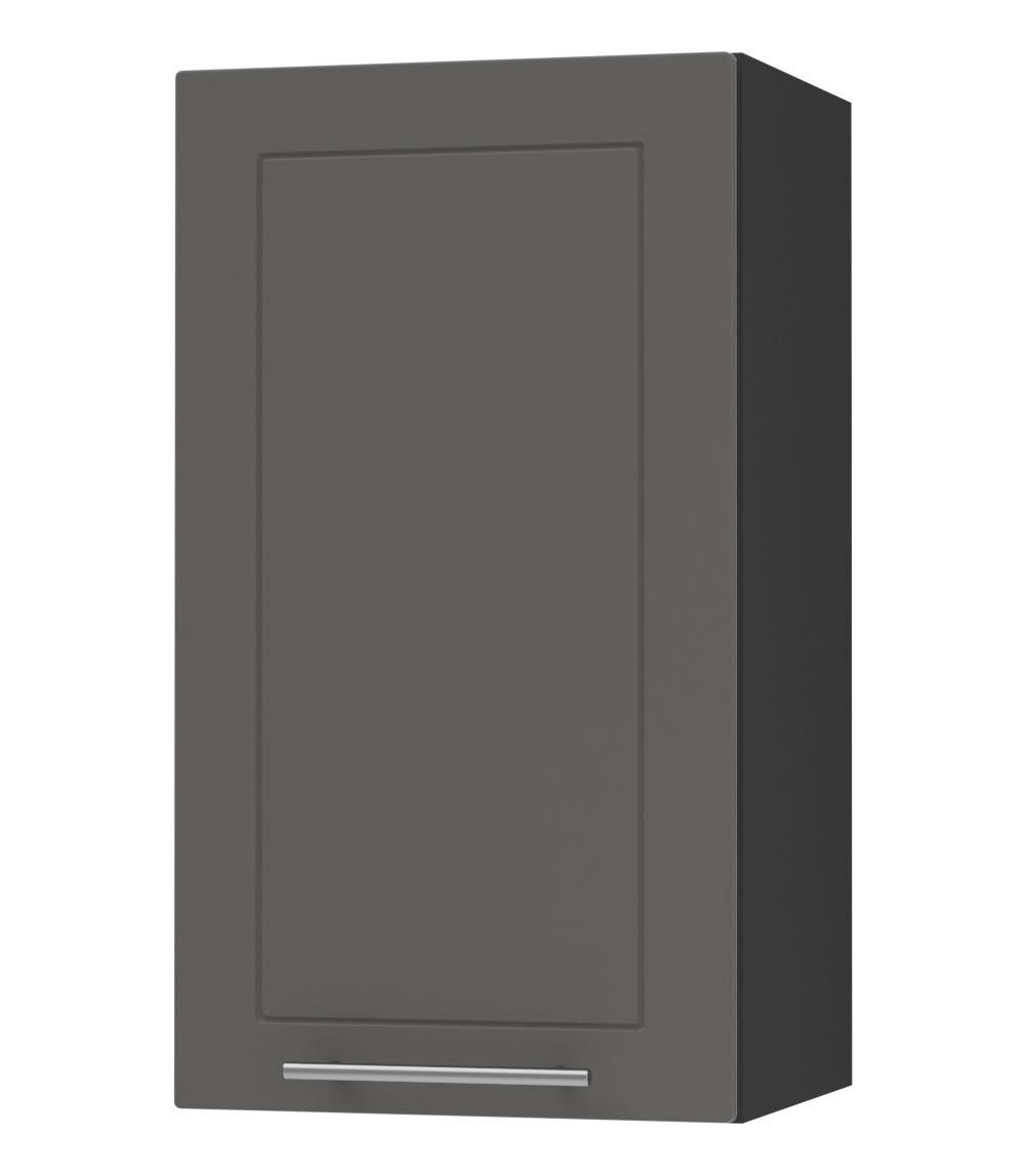 KÜCHENHÄNGESCHRANK Kvantum W2/40 Graphit Matt / Schwarz Matt 40 / 32,5 / 72cm - Schwarz/Graphitfarben, Holz/Holzwerkstoff (40/72/32.5cm) - Feldmann-Wohnen