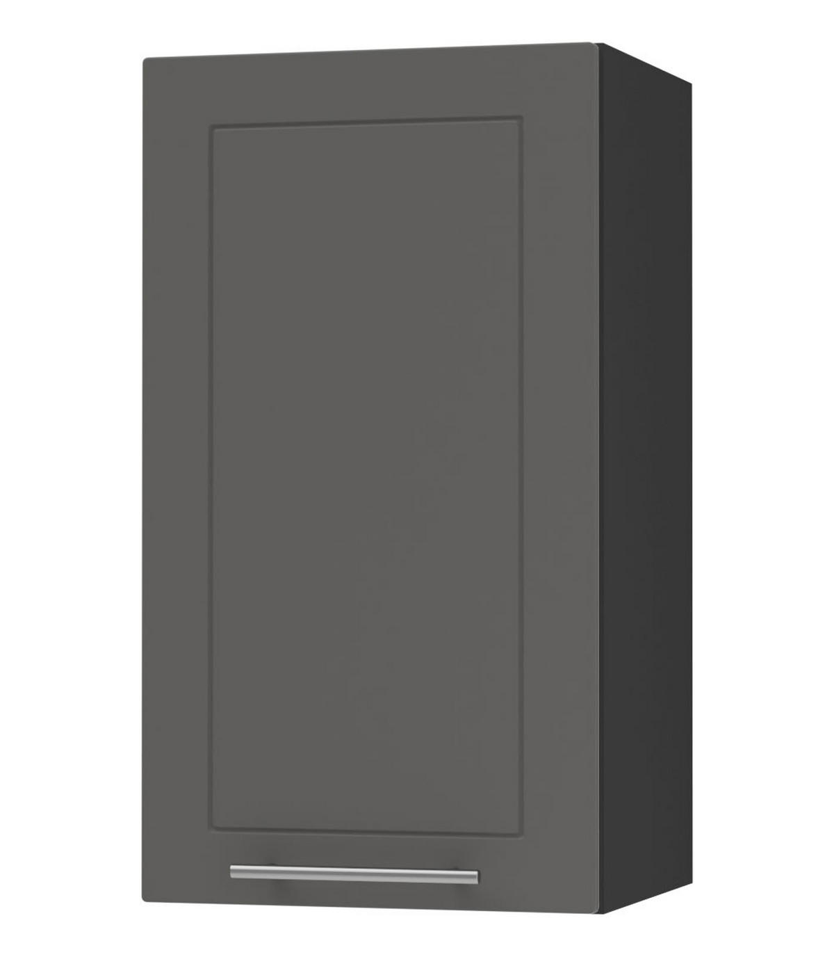 KÜCHENHÄNGESCHRANK Kvantum W2/40 Graphit Matt / Schwarz Matt 40 / 32,5 / 72cm - Schwarz/Graphitfarben, Holz/Holzwerkstoff (40/72/32.5cm) - Feldmann-Wohnen