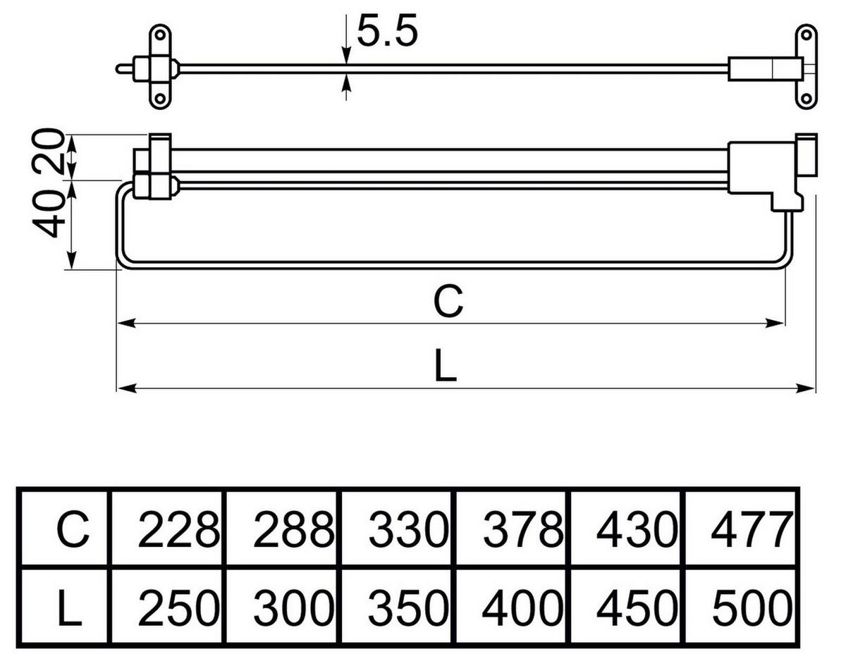 KLEIDERSTANGE ausziehbar 45-58cm Metall Schrankauszug Kleiderschrank platzsparend - Chromfarben, Metall (45cm) - Livingpoint24