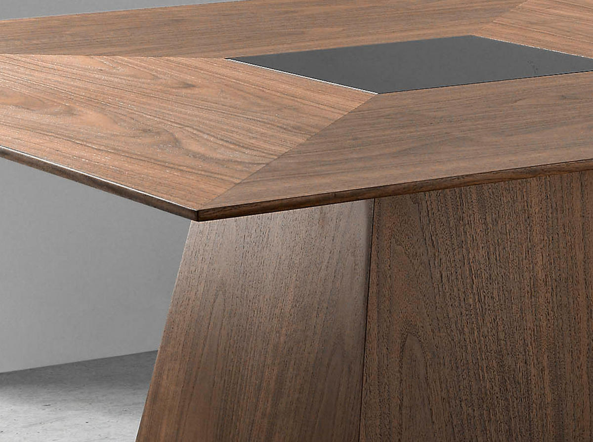 ESSTISCH Square Walnuss Schwarz 150/150/79 cm - Walnussfarben/Schwarz, Holz (150/150/79cm) - ANGEL CERDA