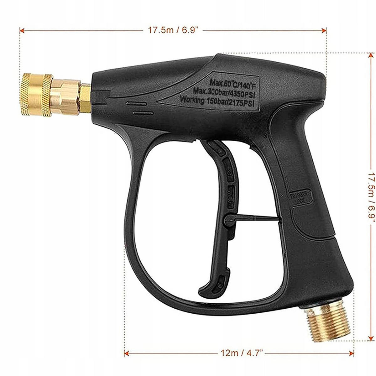 PISTOLE 4350PS - 300 BAR, 60°C, 25 l/min, M22-14, 1/4” Schnellkupplung - Multicolor, Kunststoff (10/10/10cm)