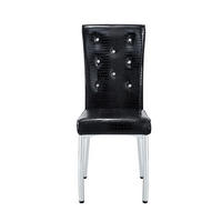 ESSZIMMERSTUHL 2er-Set gepolstert Schwarz PVC mit Metallbeinen - Silberfarben, Metall (42/101/61.8cm) - Meubliv