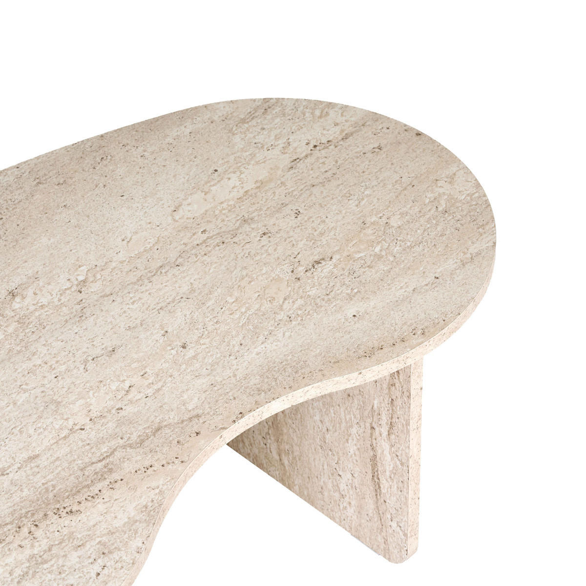 KONFERENČNÍ stolek s organickou deskou, délka 110 cm - MOSS - béžová, kompozitní dřevo (110/60/40cm) - Calicosy