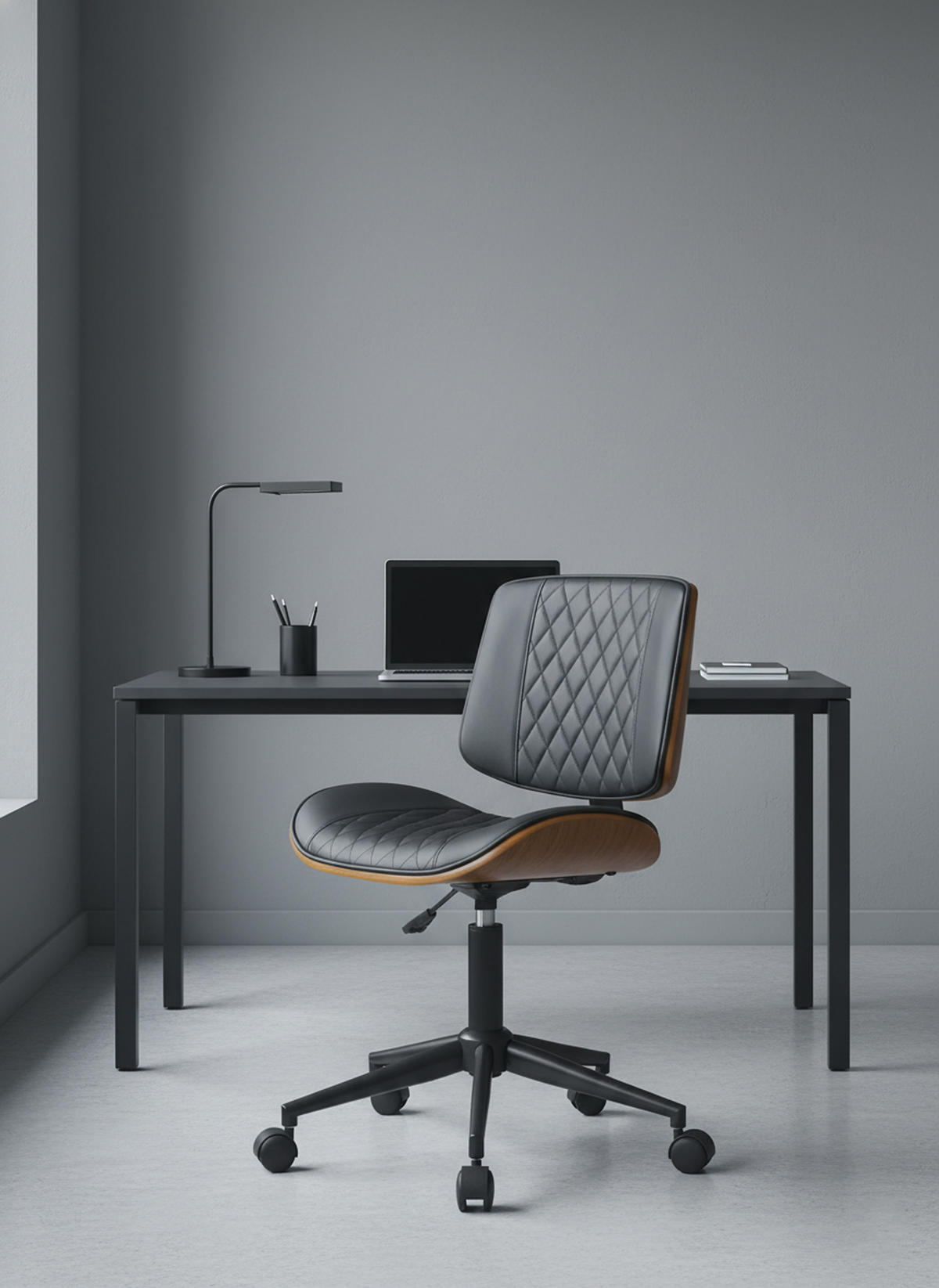 BÜROSTUHL Omnix Kunstleder walnuss/schwarz - Schwarz, Metall (50/94/54cm) - TPFLiving