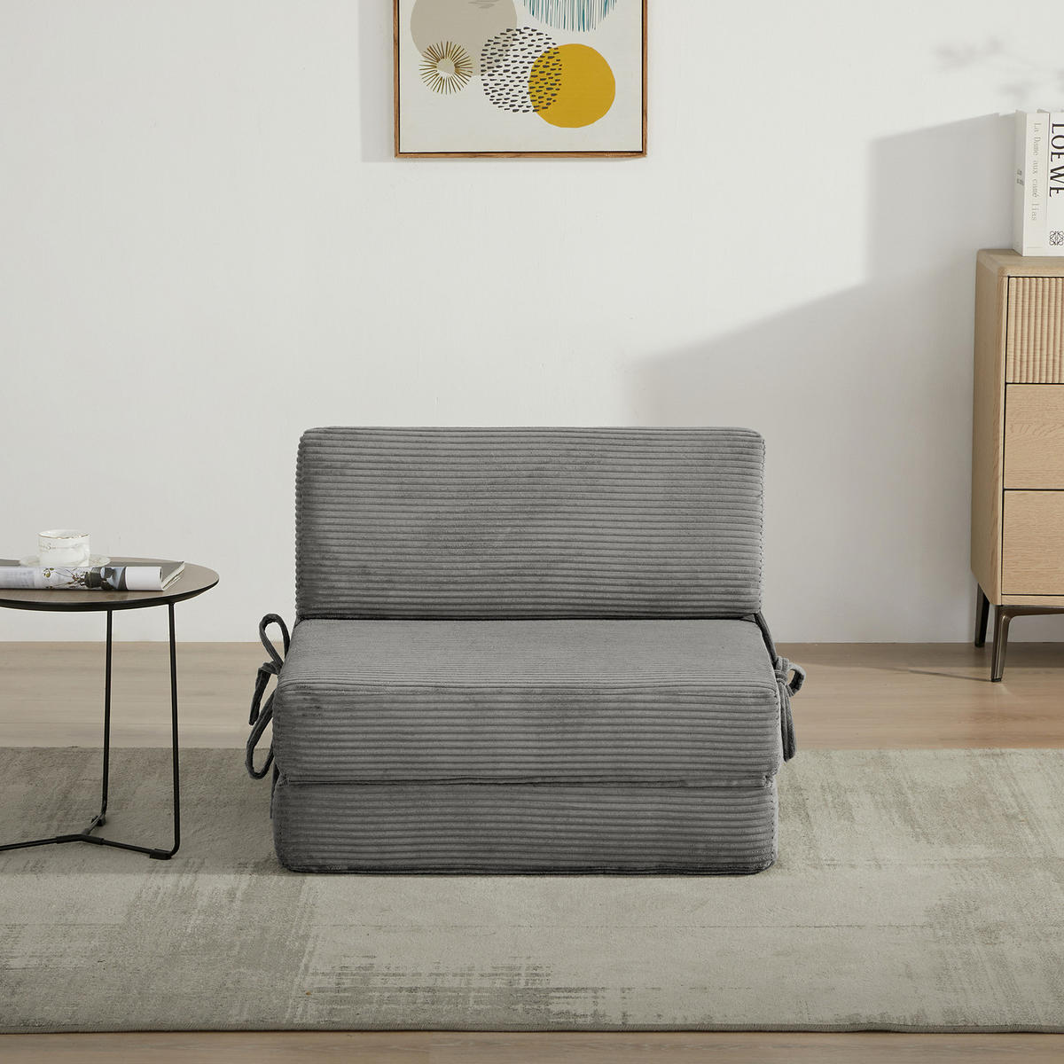 SCHLAFSESSEL - Cordstoff - Grau, Textil (74/56/80cm) - home24
