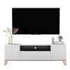 TV-SCHRANK Elpis2 Weiß Matt mit Metallrahmen 150 cm - Weiß/Kupferfarben, Holzwerkstoff/Metall (150/51.5/36.5cm) - Meble Lindner