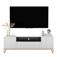TV-SCHRANK Elpis2 Weiß Matt mit Metallrahmen 150 cm - Weiß/Kupferfarben, Holzwerkstoff/Metall (150/51.5/36.5cm) - Meble Lindner