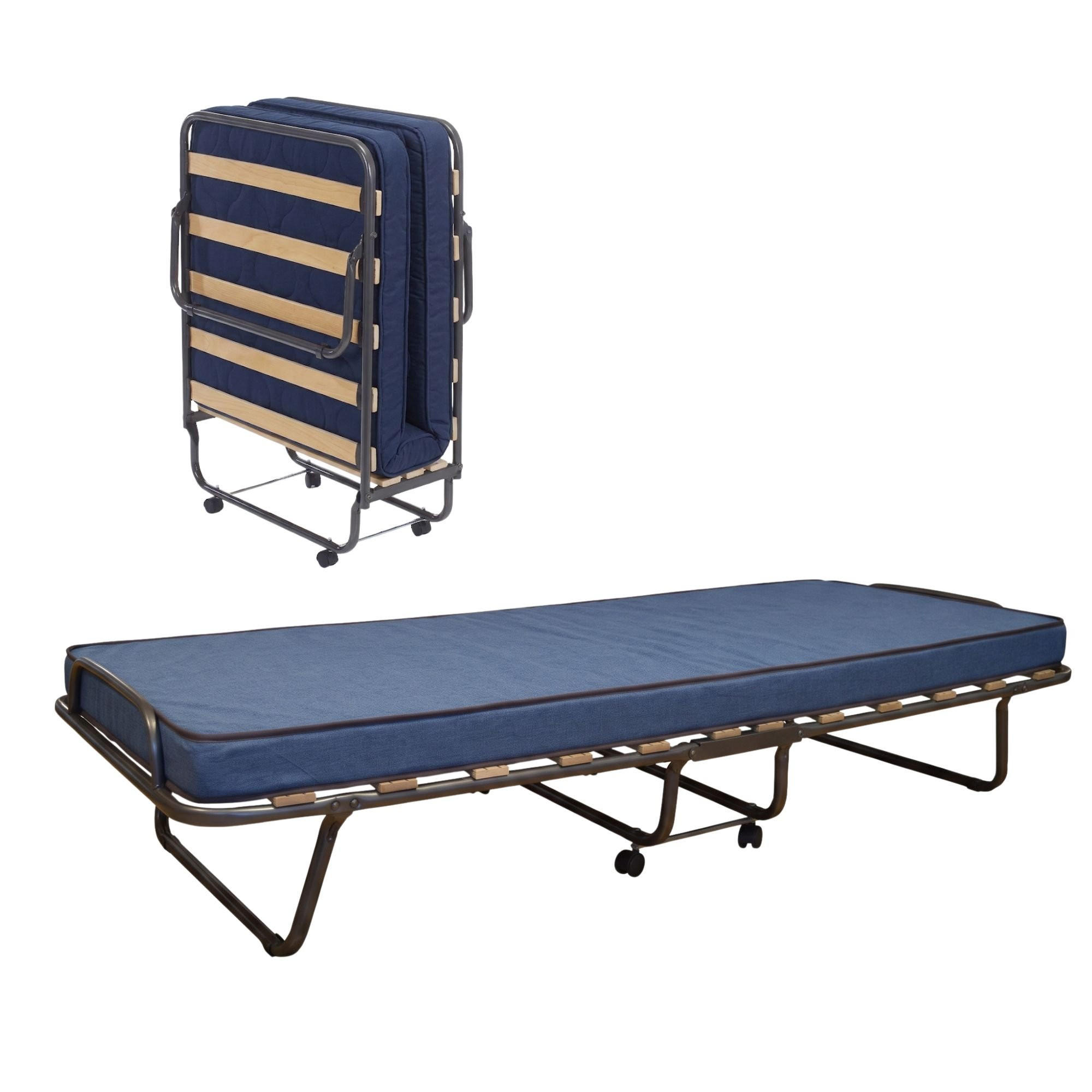 KLAPPBETT mit Matratze 80x190 - Blau, Metall (80/190cm) - Talamo Italia