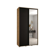 SCHWEBETÜRENSCHRANK 235,2/130/60 2-türig - Schwarz/Eiche Artisan, Holz/Metall (130/235/60cm) - Abiks Möbel
