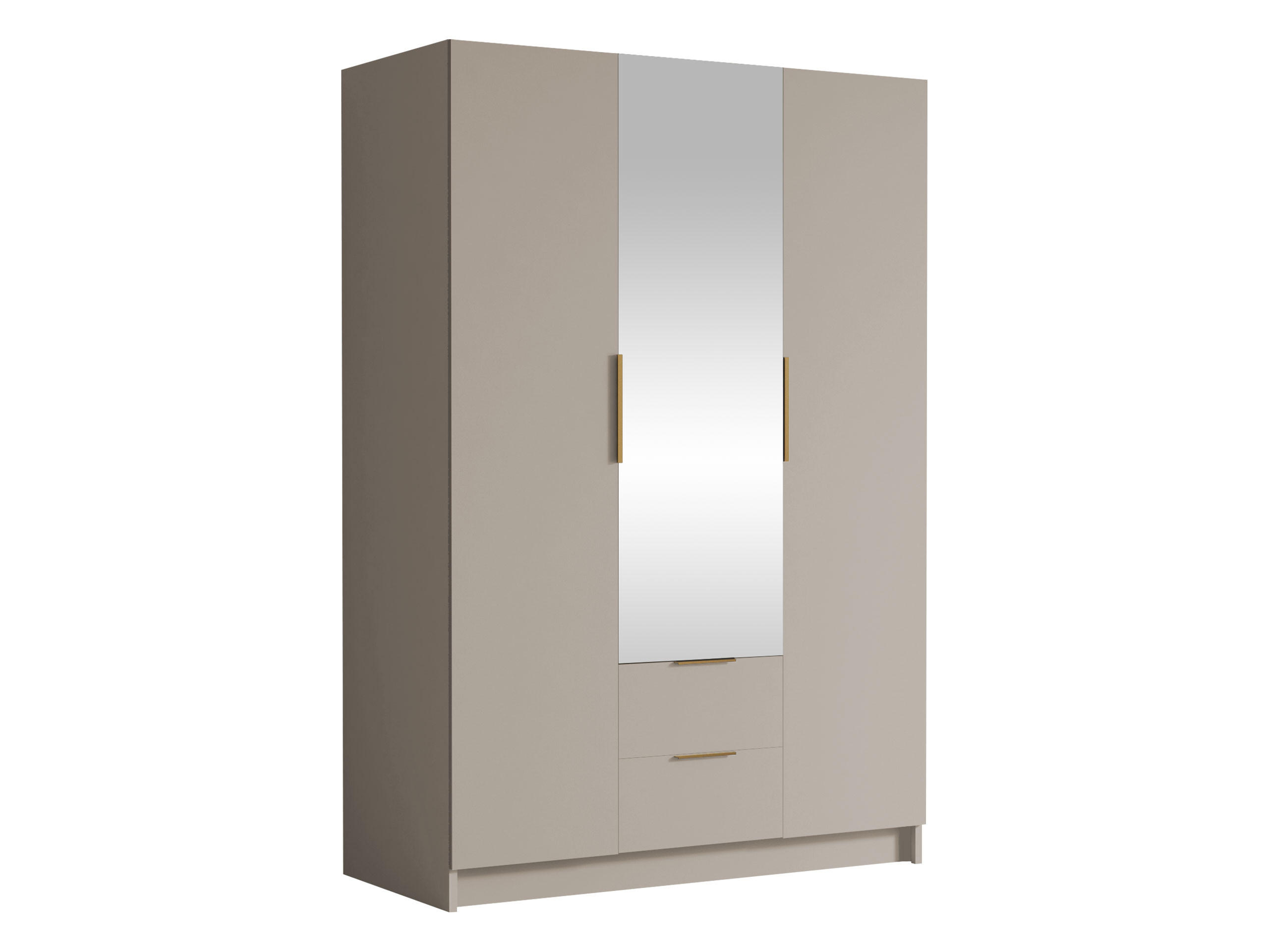 KLEIDERSCHRANK Calwi II - Kaschmir/Goldfarben, Holzwerkstoff/Kunststoff (150/216/60cm) - MIRJAN24