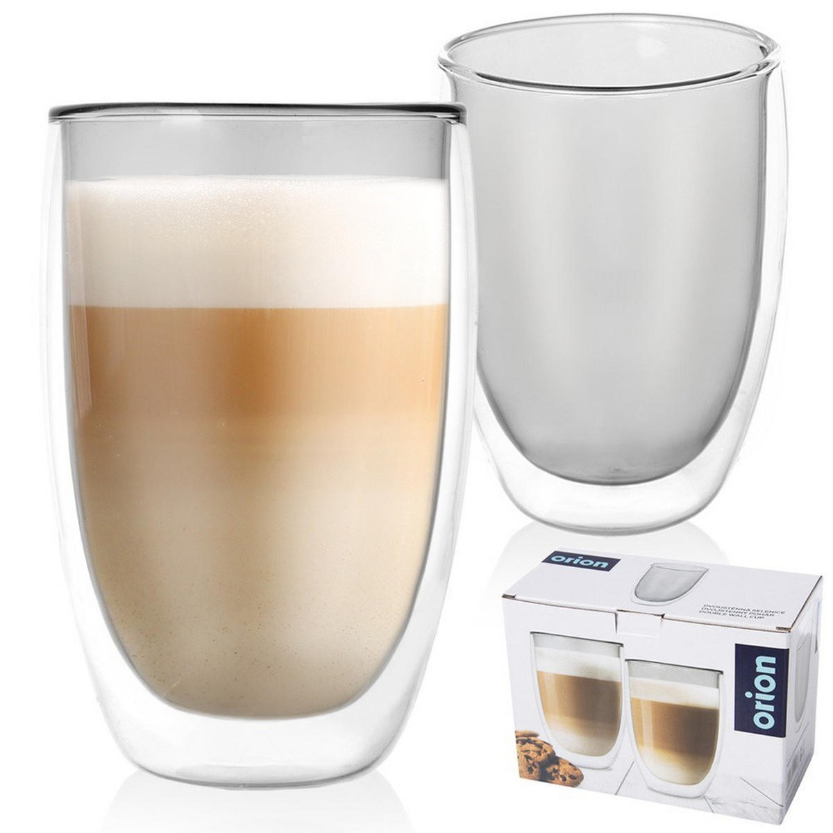 THERMOGLAS-SET Latte 2er-Pack transparent - Klar, Glas (0.46L) - Orion 