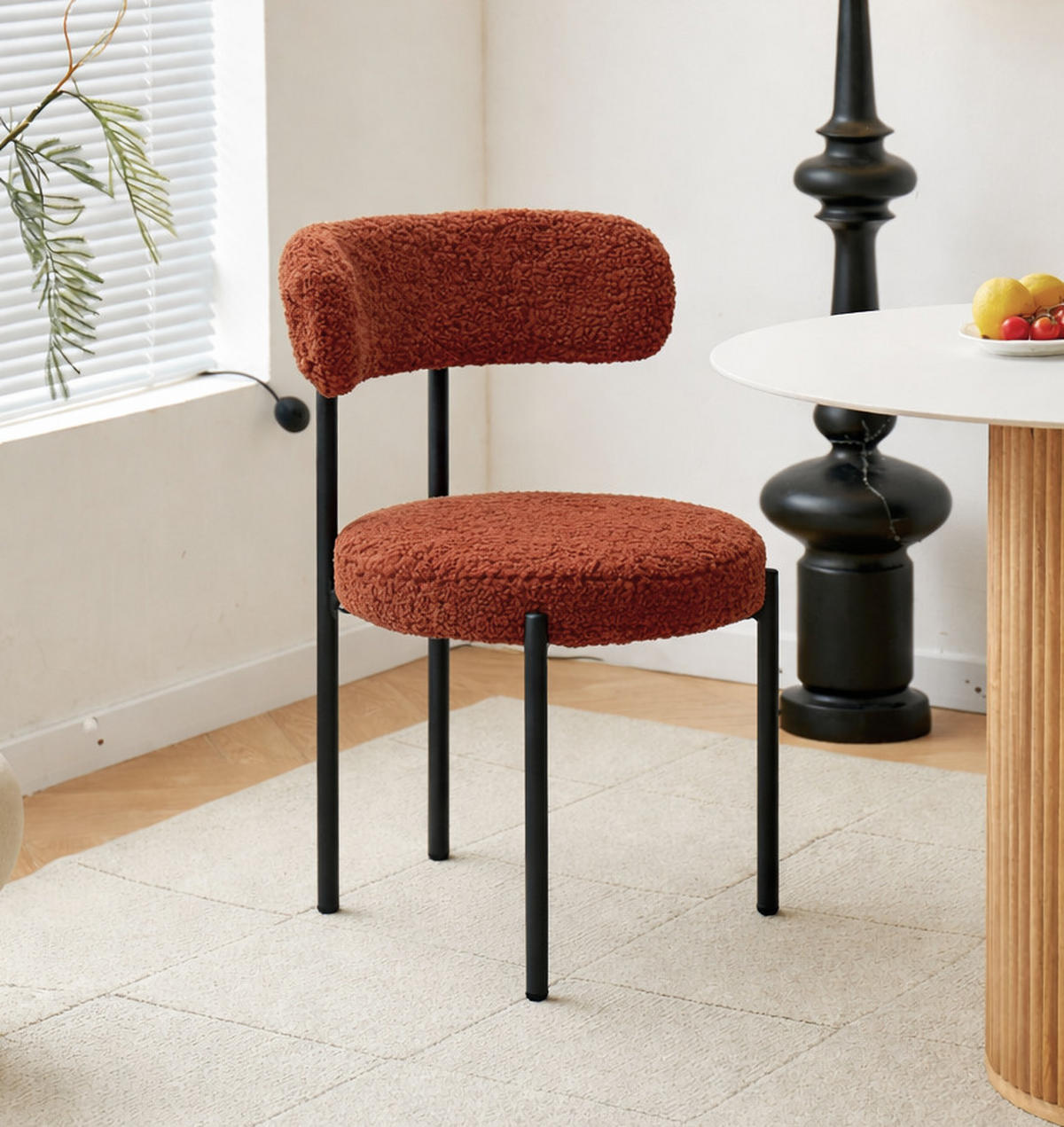 STUHL 2er-Set Wolle Terrakotta - Rot, Textil (47/79/48cm) - Nordlys