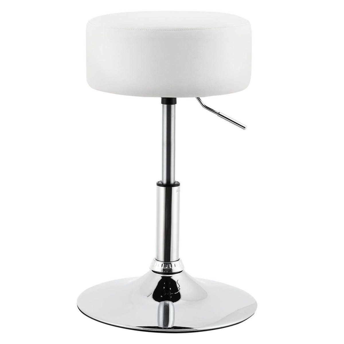 HOCKER Tonia weiß höhenverstellbar ideal für Schminktisch - Weiß, Textil (38.5/64/38.5cm) - Juskys