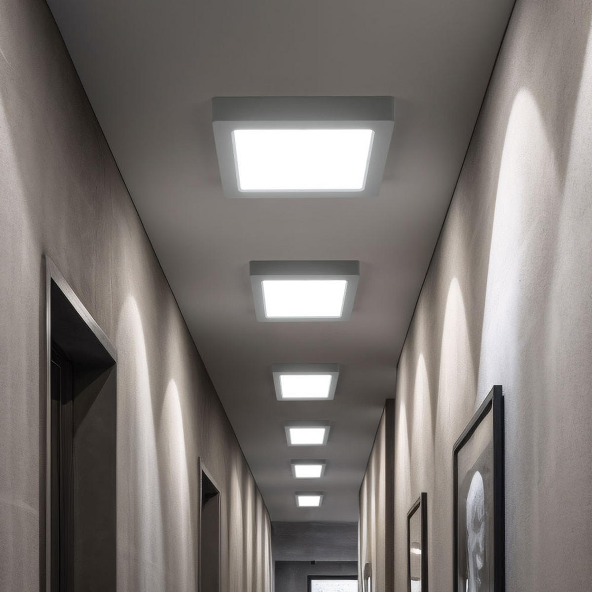 LED DECKENLEUCHTE Kunststoff Weiß 8er Set - Weiß, Kunststoff (21.4/21.4/3.1cm)