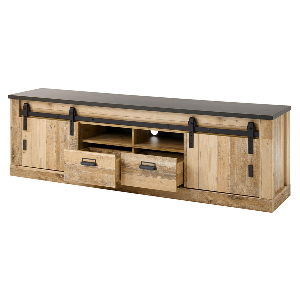 LOWBOARD Shelton-61 - Braun, Holzwerkstoff (201/61/43cm) - Lomado