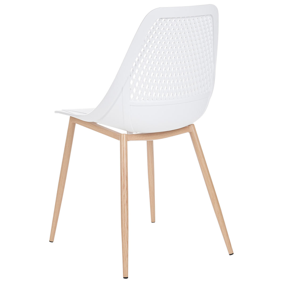 ESSZIMMERSTUHL 4er-Set Weiß Hazelton - Weiß/Braun, Kunststoff (46/84/54cm) - Beliani