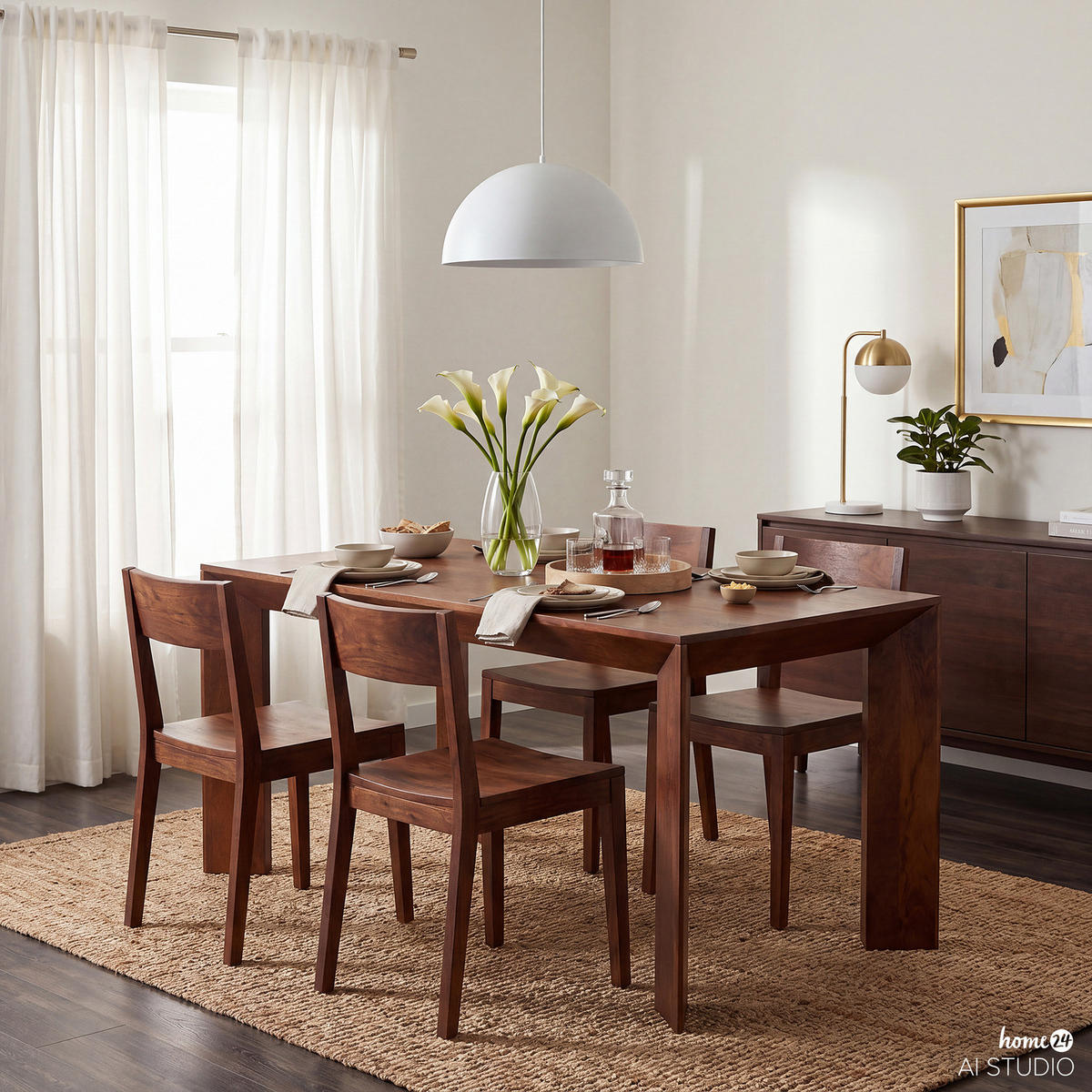 MASSIVER ESSTISCH - Massivholz - Mango Dunkel - Braun, Holz (65/130/76cm) - home24