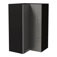 ECKHÄNGESCHRANK Essen W14/60 Grau Hochglanz / Schwarz Matt 60 / 60 / 96cm - Schwarz/Grau, Holz/Holzwerkstoff (60/96/60cm) - Feldmann-Wohnen