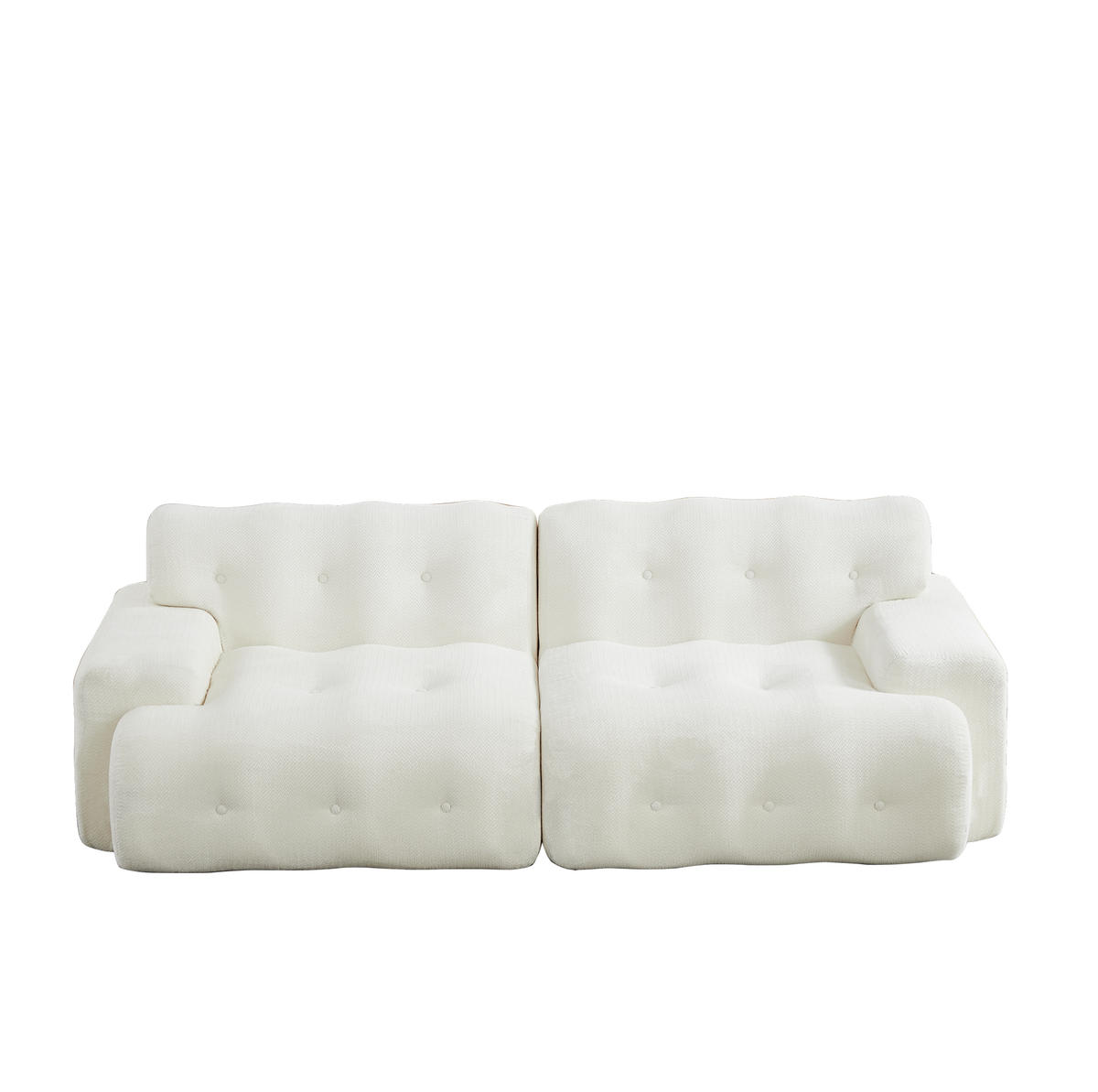 2-SITZER-SOFA 224/104/66 cm mit ergonomischer Polsterung, breiten Armlehnen und Chenille-Bezug, Beige - Beige, Textil (224/66/104cm) - Redom