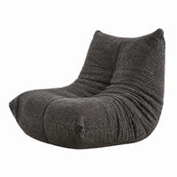 BODEN-LOUNGESSESSEL mit Chenille-Bezug Grau - Grau, Kunststoff (94/71/101cm) - Beauniv