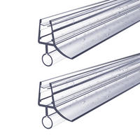 DUSCHDICHTUNG 2 Stück 80 cm für Duschtüren 7–8 mm transparent zuschneidbar - Transparent, Kunststoff (80/2.2cm) - S'AFIELINA