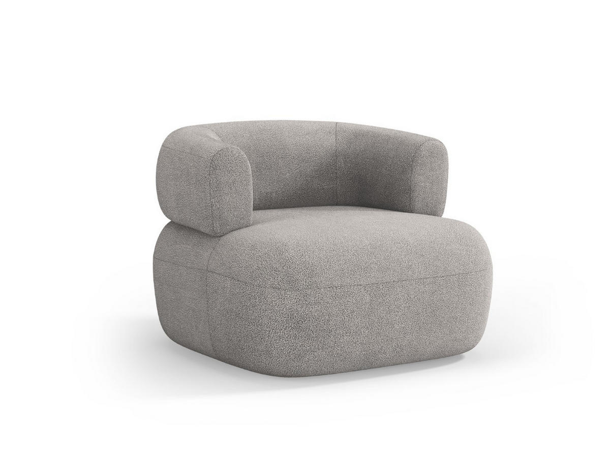 SESSEL Jenny aus Boucle hellgrau - Hellgrau, Textil (88/73/90cm) - Micadoni