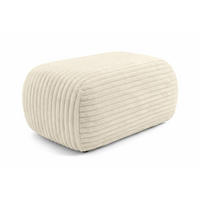 HOCKER Sitzpouf Für Wohnzimmer, Cordstoff Tilia, Ecru, BIS - Ecru, Holz (64/40/40cm) - Kaiser Möbel