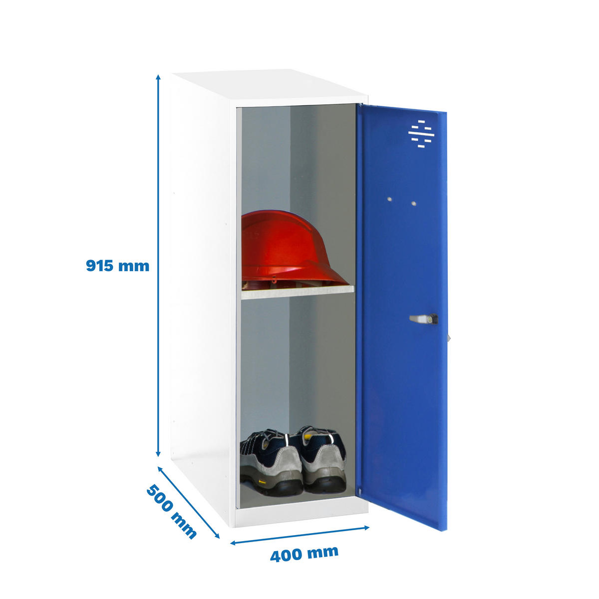 SCHLIESSFACHSCHRANK Amego HxBxT 91,5x40x50 cm 1x Fachboden Ohne Standfüße Blau-Weiß - Blau, Metall (40/91.5/50cm) - PROREGAL