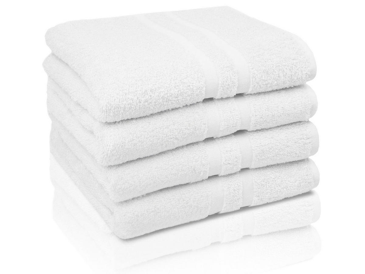 HANDTÜCHER, 4er-Set, 50x100 cm, 100% Baumwolle, Weiß - Weiß, Textil (50/100cm) - Zollner