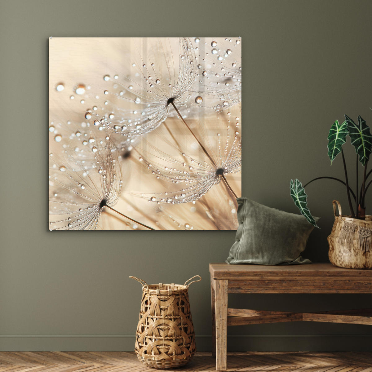 OBRAZ NA AKRYLOVOM SKLE Púpava - Abstraktné - Príroda - Béžová 90x90 cm - hnedá, sklo (90/90cm) - MuchoWow