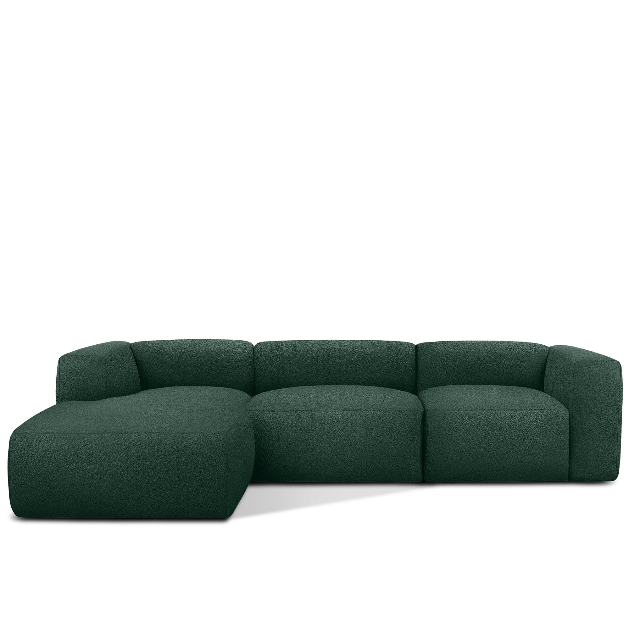 ECKSOFA LINKS BUFFO, Dunkelgrün - Dunkelgrün, Holz/Holzwerkstoff (285/176cm) - KONSIMO®