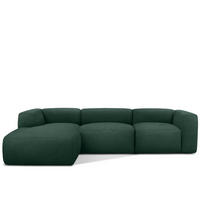 ECKSOFA LINKS BUFFO, Dunkelgrün - Dunkelgrün, Holz/Holzwerkstoff (285/176cm) - KONSIMO®