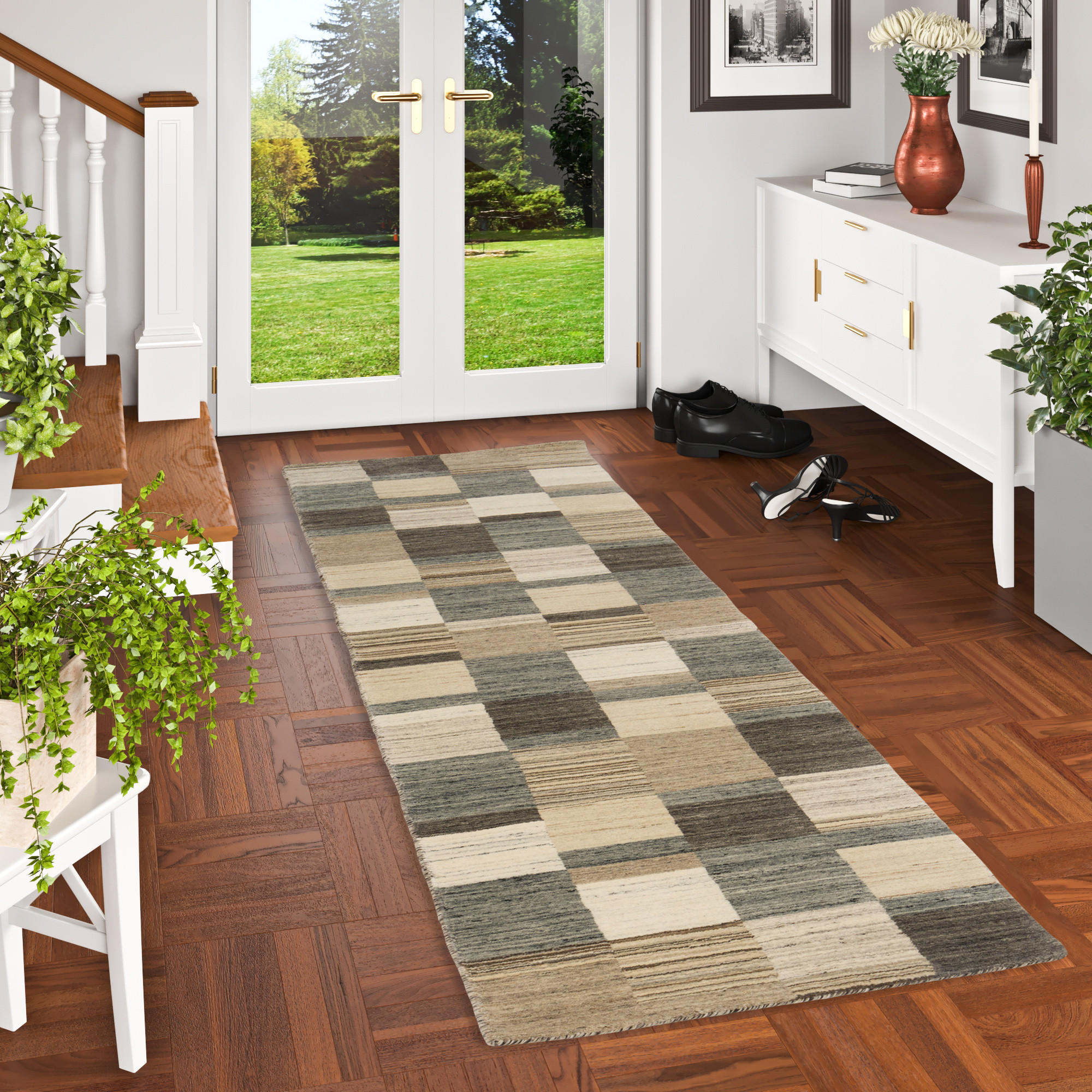 NATUR WOLLE TEPPICH GABBEH ESTA LÄUFER - Naturfarben, Textil (90/160cm) - Pergamon