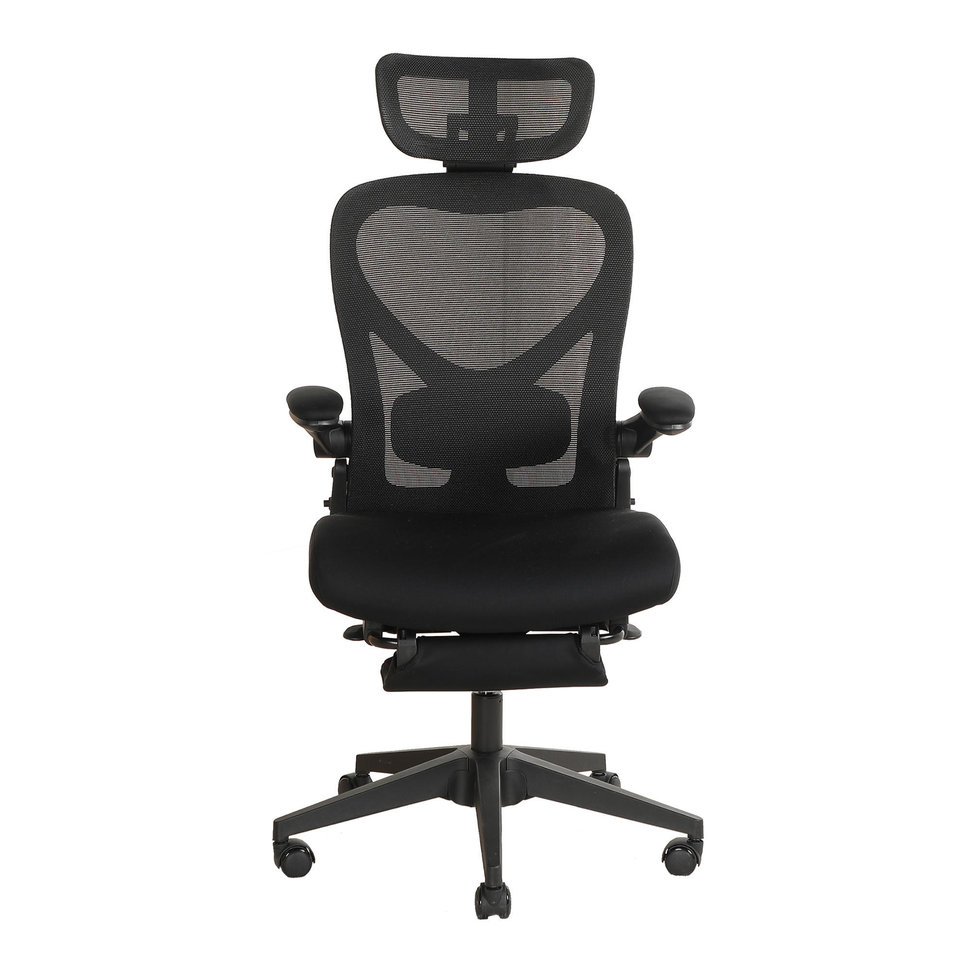 DREHSTUHL DE-40943 mit klappbarer Rückenlehne und 3D-Kopfstütze Schwarz - Schwarz, Metall (62/129/48.5cm) - ComfortXL