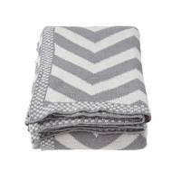 STRICKDECKE 150/200 cm, Zickzack-Muster Baumwolle - Grau, Textil (150/200cm) - Homescapes