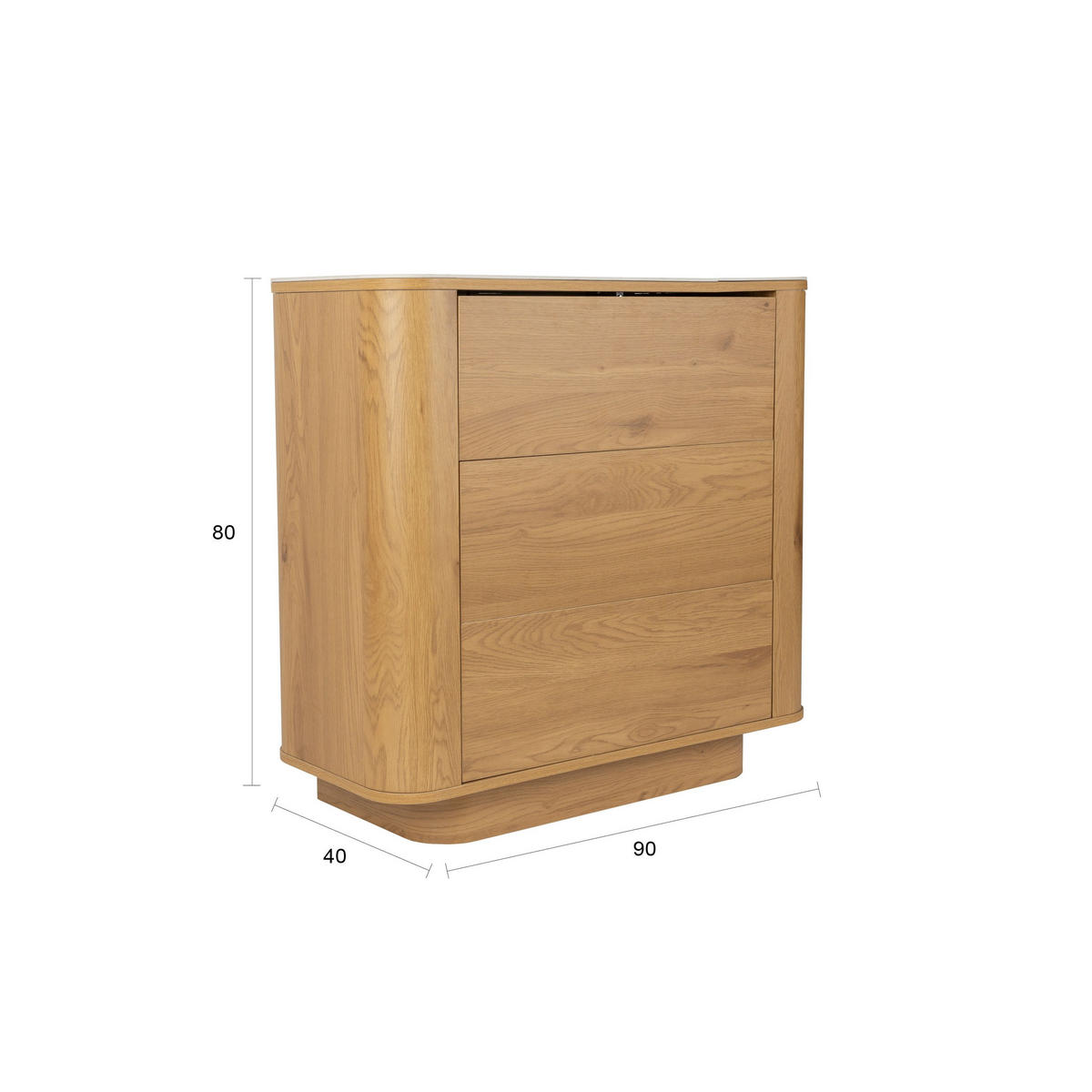 KOMMODE Almira Marmoroptik Natural - Naturfarben, Holzwerkstoff (90/80/40cm) - Housecraft Living