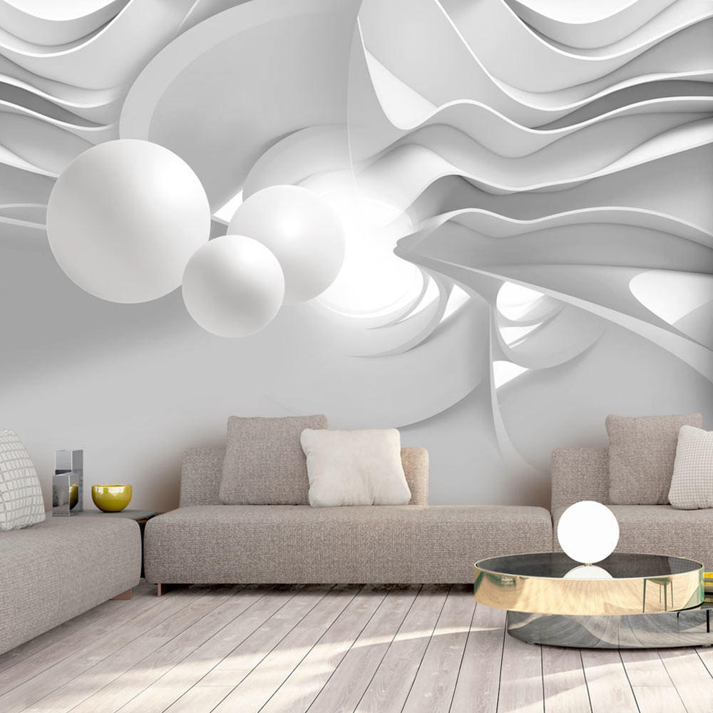 SELBSTKLEBENDE FOTOTAPETE 245/175 cm - Weiß/Grau, Kunststoff/Textil (245/1cm) - KUNSTLOFT